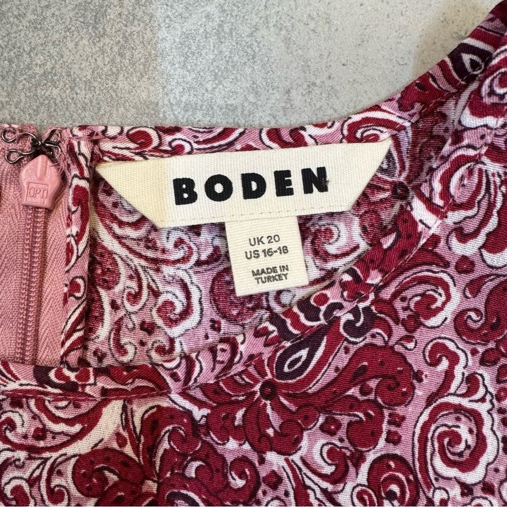 Boden Empire Waist Long Sleeve Boho Top - Red Botanic - Size XL (16-18 / UK 20) - Picture 2 of 13